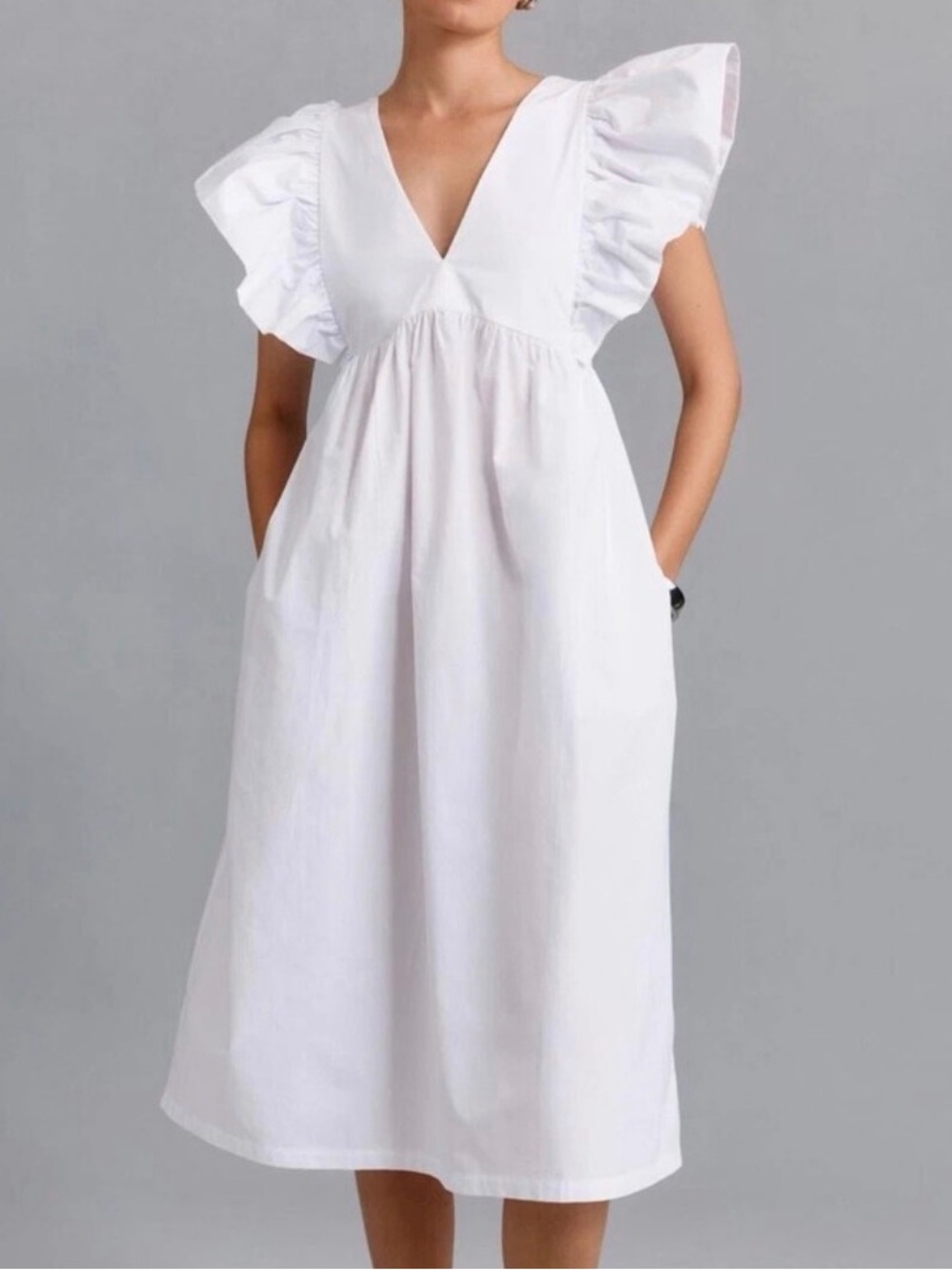 Maeve Flutter-sleeve Babydoll Dress